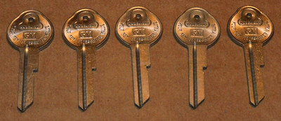 Lot of 5 GM Chevrolet Briggs & Stratton Knock Out Blank Uncut Key