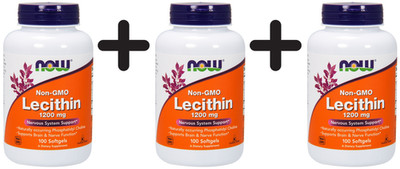 3 x NOW Foods Lecithin, 1200mg Non-GMO - 100 softgels (119,97 EUR/kg)