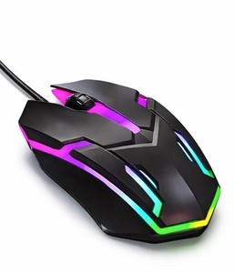 Gaming Mouse USB LED Light Up Mouse 1600 DPI Optical Black PC Laptop