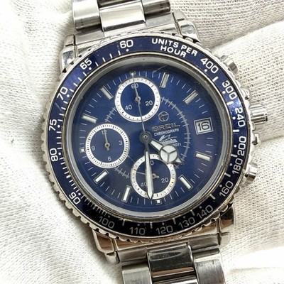 Breil Manta Chronograph Taucher Vintage ArmbandUhr 90er V042 Blau