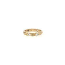 VINTAGE DESIGNER ALEX SEPKUS DIAMOND SCULPTED MOSAIC RING 18K YELLOW GOLD