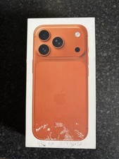 An empty box for an iPhone 17 Pro in Cosmic Orange 256GB