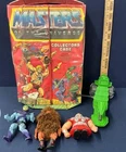 VTG 1984 MASTERS OF THE UNIVERSE Collectors Case with 4  Figures