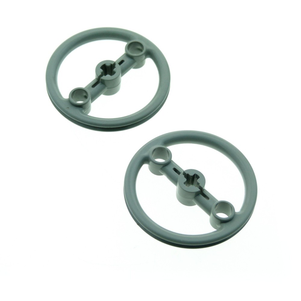 2x Lego Technic Pulley B-Ware worn 5x5 Light Gray Wheel 373602 3736