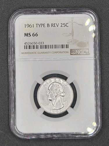 1961 (Type B Reverse) Washington Quarter | NGC MS66