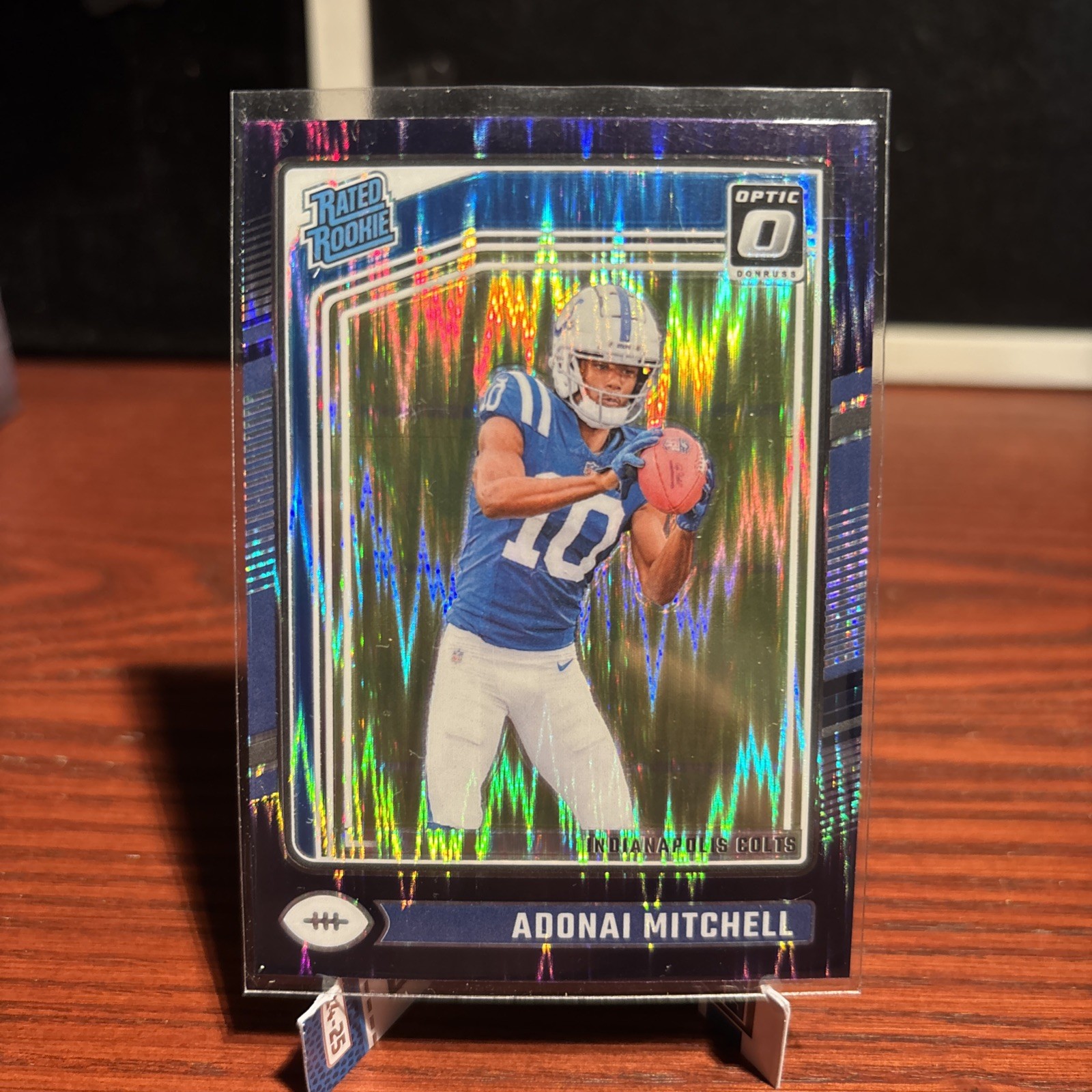 2024 Panini Donruss Optic - Rated Rookie Adonai Mitchell #203 Purple Shock Prizm
