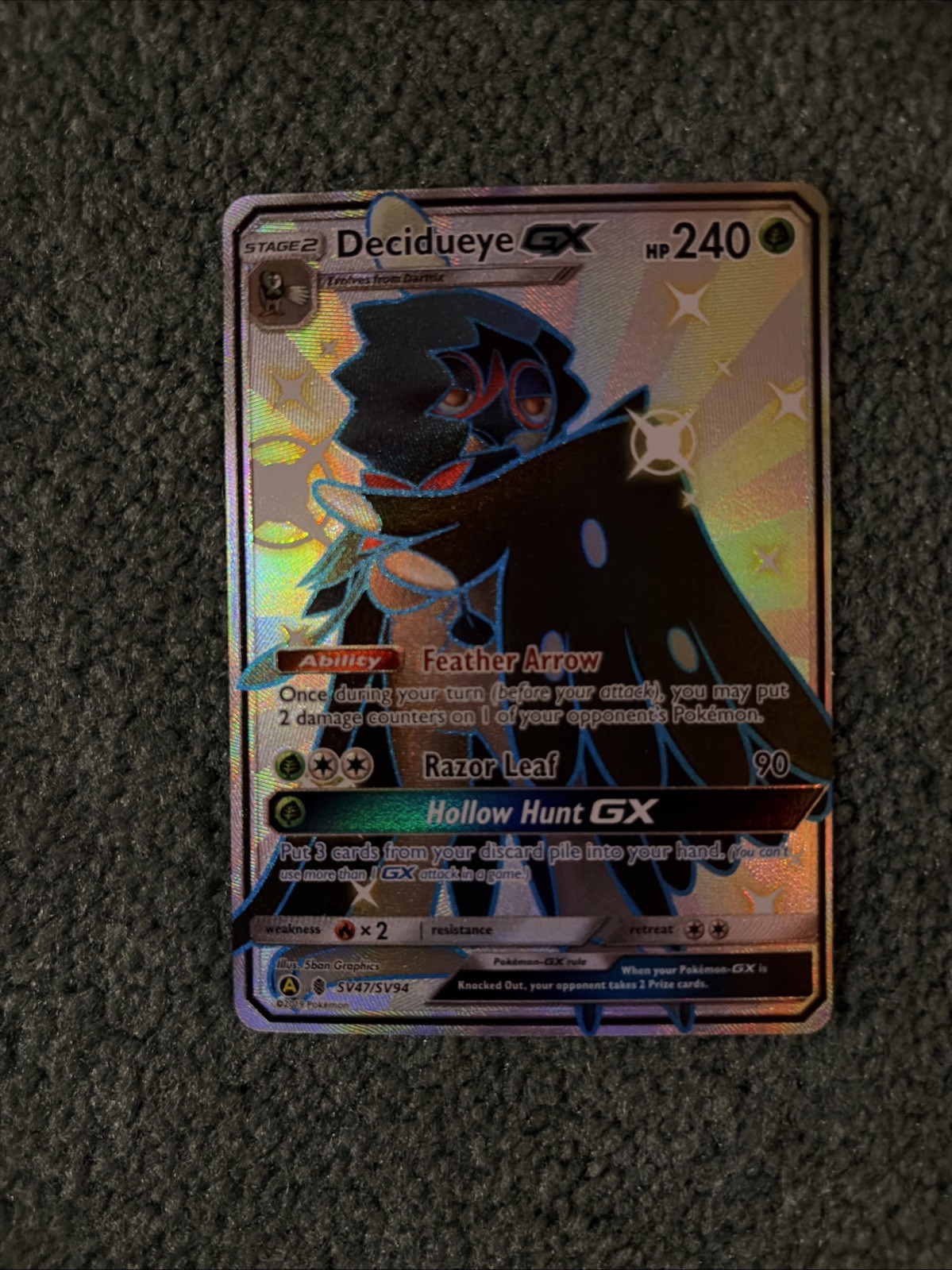 Decidueye GX SV47/SV94 Hidden Fates: Shiny Vault Holo