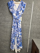 Eliza J Maxi Dress 8 Blue and White floral maxi NWT