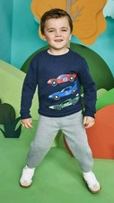 Boys Garanimals Blue Cove Sweatshirt with Race Cars Size 2T NWT NAVY