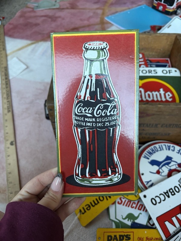 Porcelain 8x4 Rectangle Coca Cola Sign 