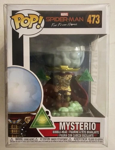 FUNKO POP 473 SPIDER-MAN FAR FROM HOME MYSTERIO FIGURE with PROTECTOR SHIPS FAST
