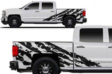 Vinyl Decal Graphics Shred Wrap Kit For Chevy Silverado 15002500 2014-17 Mt Blk