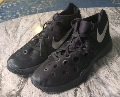 NIKE Air Zoom Hyperquickness Shoes Black Silver 749882 001 Size 13 Pre-owned 