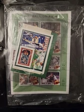 THREE BASEBALL ON FILM COMMEMORATIVE  STAMP SHEETS with COA