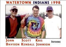 1998 Watertown Indians Team Issue 8 John Davison Kris Johnson Scott Kendall Card