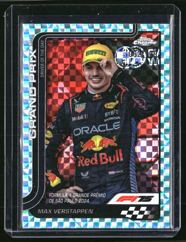2025 Topps Chrome Formula 1 F1 Max Verstappen Aqua Checker 062/199 #142