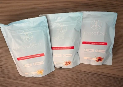 Metaflow Stoffwechselshakes Vanille, Zimtschnecke, Bratapfel, 3x 450g - Bild 1 von 2