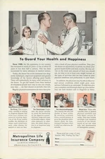 Metropolitan Life Guard Your Health and Happiness 1950 Vintage Ad 