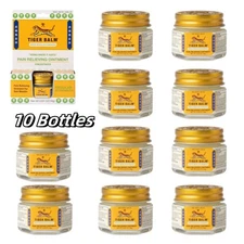 Tiger Balm Regular Strength Ointment, White, 0.63 oz, 18g (10 Bottles)