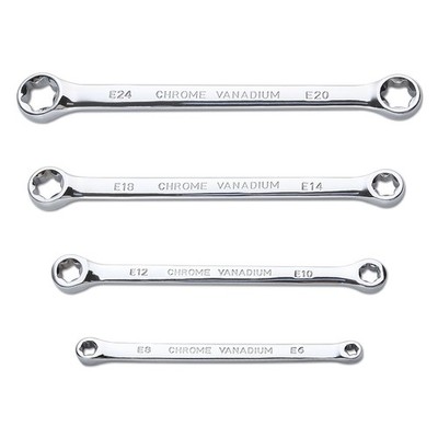 4Pcs E-Torx Wrench Set Double Box End Star Wrench Set, CR-V Steel E-Ring Span...