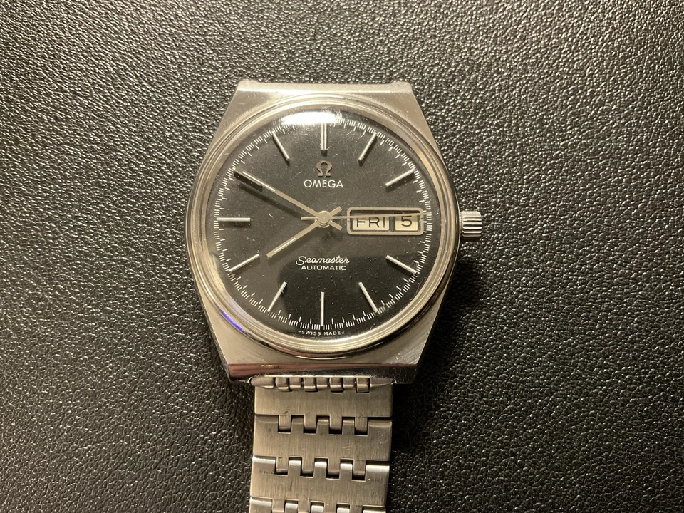 Винтажные мужские автоматические часы Omega Seamaster Cal 1020 день и дата черный циферблат - Изображение 4 из 4