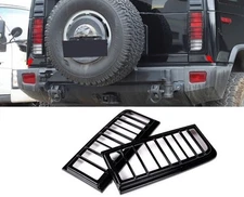 2003-2009 Hummer H2 SUV Glossy Black Tail Light Protector Grille Frame Cover