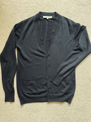 Sandro Men s Dark Blue Merino Wool Cardigan Size Small