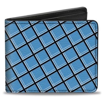 Bi-Fold Wallet Wire Grid Baby Blue Black/White (US IMPORT)