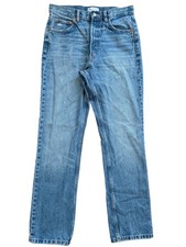 Zara Womens Medium Wash Blue High Rise Straight Leg Jeans Size 6