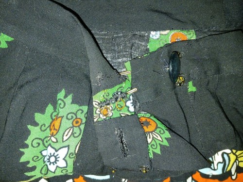 Vintage 60s Arabian Nights Novelty Boarder Print Rayon Button Down Skirt L MCM - Picture 11 of 11