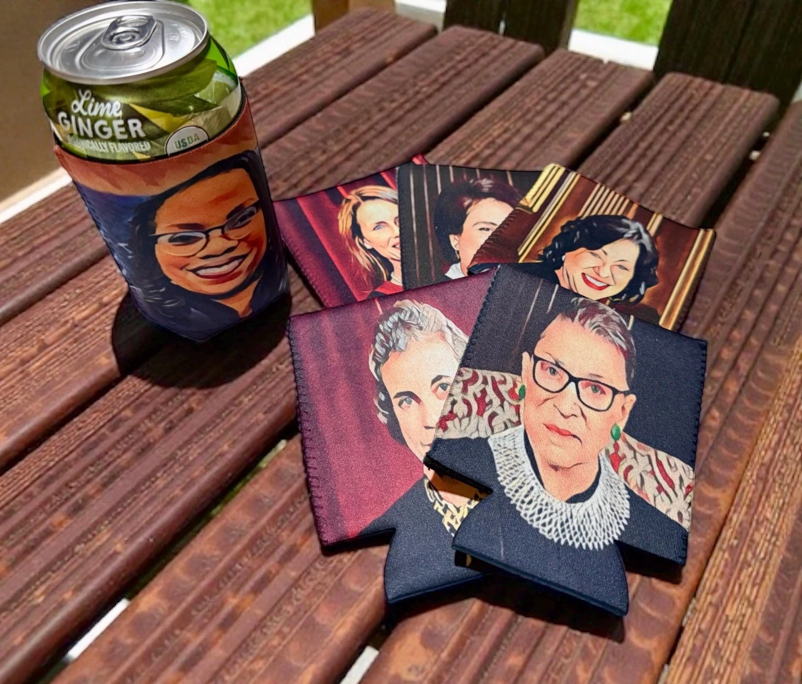 Women of the Supreme Court Can Coolers-- Set of 6 Neoprene Drink Koozies