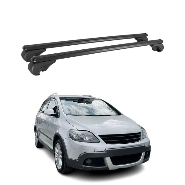 DachträGer FüR VW Golf Variant 2009-2013 GepäCkträGer GrundträGer Alu Schwarz 2X-image
