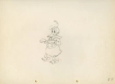 DONALD DUCK FIXING A CAR MIckeys Service Station VINTAGE DISNEY CEL DRAWING 1935