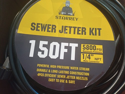 #ad 150FT Pressure Washer Drain Jetter Kit Clear Clogs Up to 5800PSI $150.00