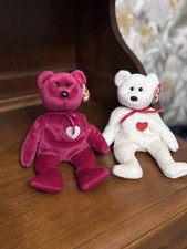 Ty Beanie Baby Valentino  Valentina Set of 2 Valentine's Day Bears MINT W/Tags