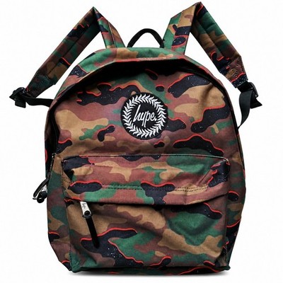 Hype Khaki Orange Pop Camo Backpack Rucksack Schultasche Neu Ohne Etikett Unisex
