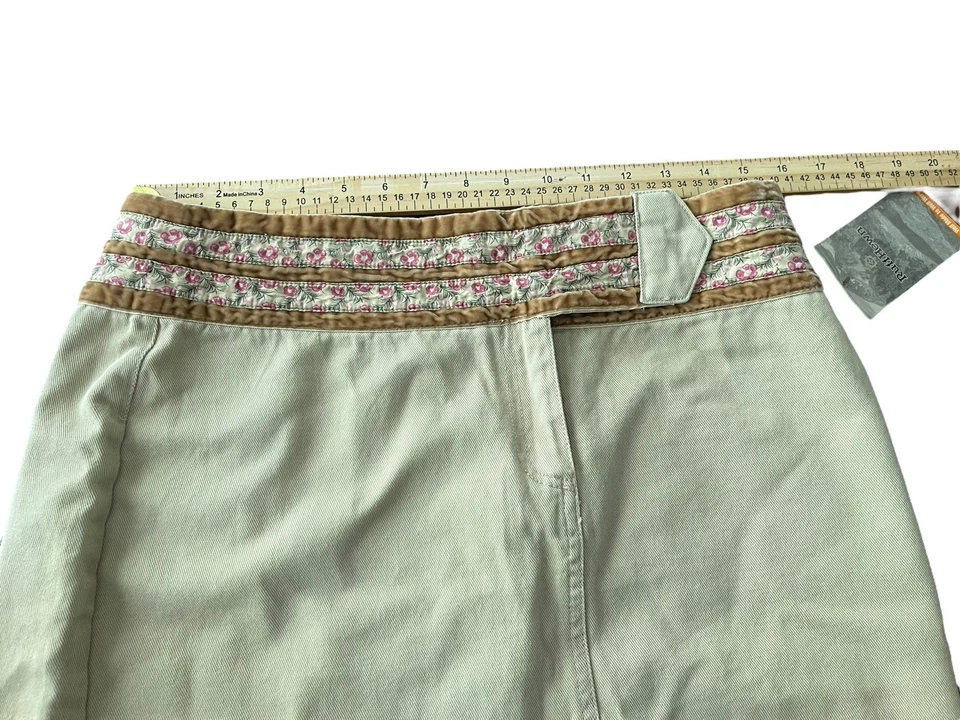 RUFF HEWN Jean Skirt Size 8 Denim Pencil Cottagecore Boho Velvet Floral NWT - Image 4 of 4