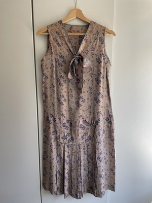 original 1920s vintage floral dress without sleeve size 8-10