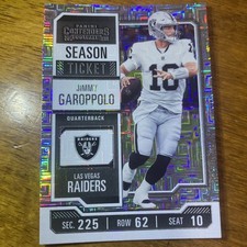 Jimmy Garoppolo Season Ticket Silver Panini Contenders Football 2023
