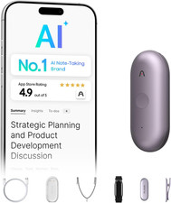 Notepin S AI Voice Recorder, Wearable AI Notetaker, AI Transcribe Summarize, S