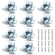 12 Pack Silver Double Roller Catch with Spear Heavy Duty Latch for Cabinet Door