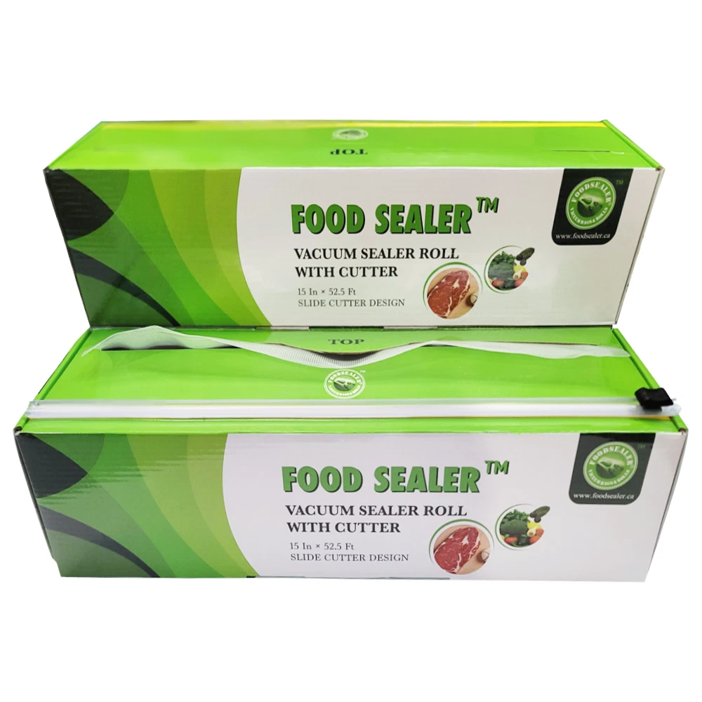 2 Rolls 5Mil 15” x 52.5Ft Food Sealer Saver Weston Vacuum Sealer Bag with Cutter