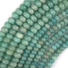 Natural Green African Amazonite Rondelle button Beads 15" Strand 6mm 8mm