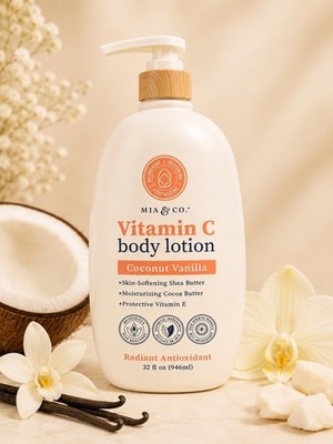 MIA & CO. ~ VITAMIN C Shea Cocoa Butter BODY LOTION ~ COCONUT VANILLA 946ml