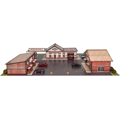 N Scale Building Kit Scale Gas Station Model Kit, Fits Micro-trains