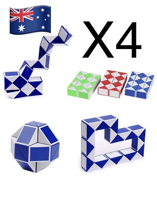 4pcs toy Kid Educational Twist Magic Snake Cube Gift Fidget Puzzle