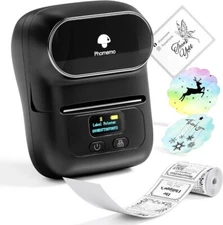 phomemo M110 Label Maker Machine Portable Bluetooth Thermal Printer with 1 Label