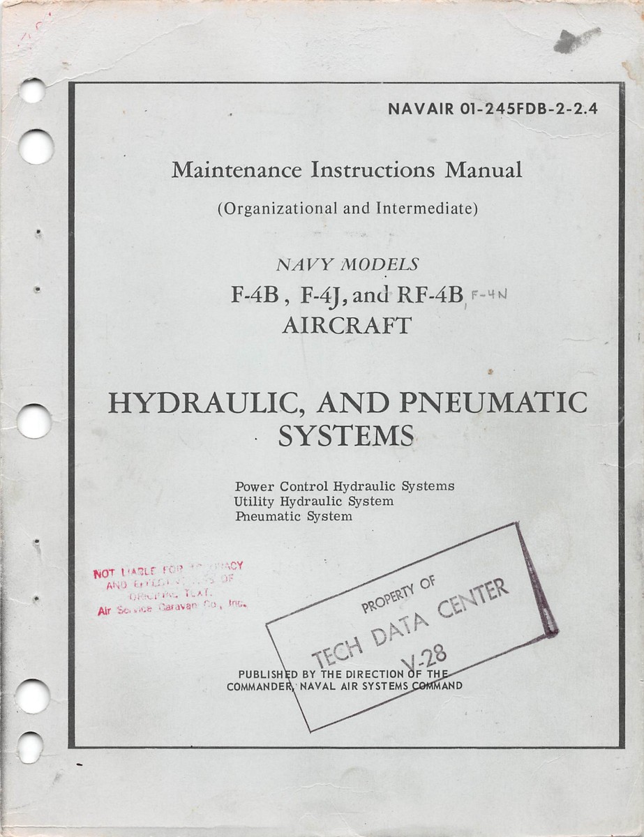 F-4B, -J, -N, RF-4B Hydraulics Pneumatic Systems F-4 Phantom II