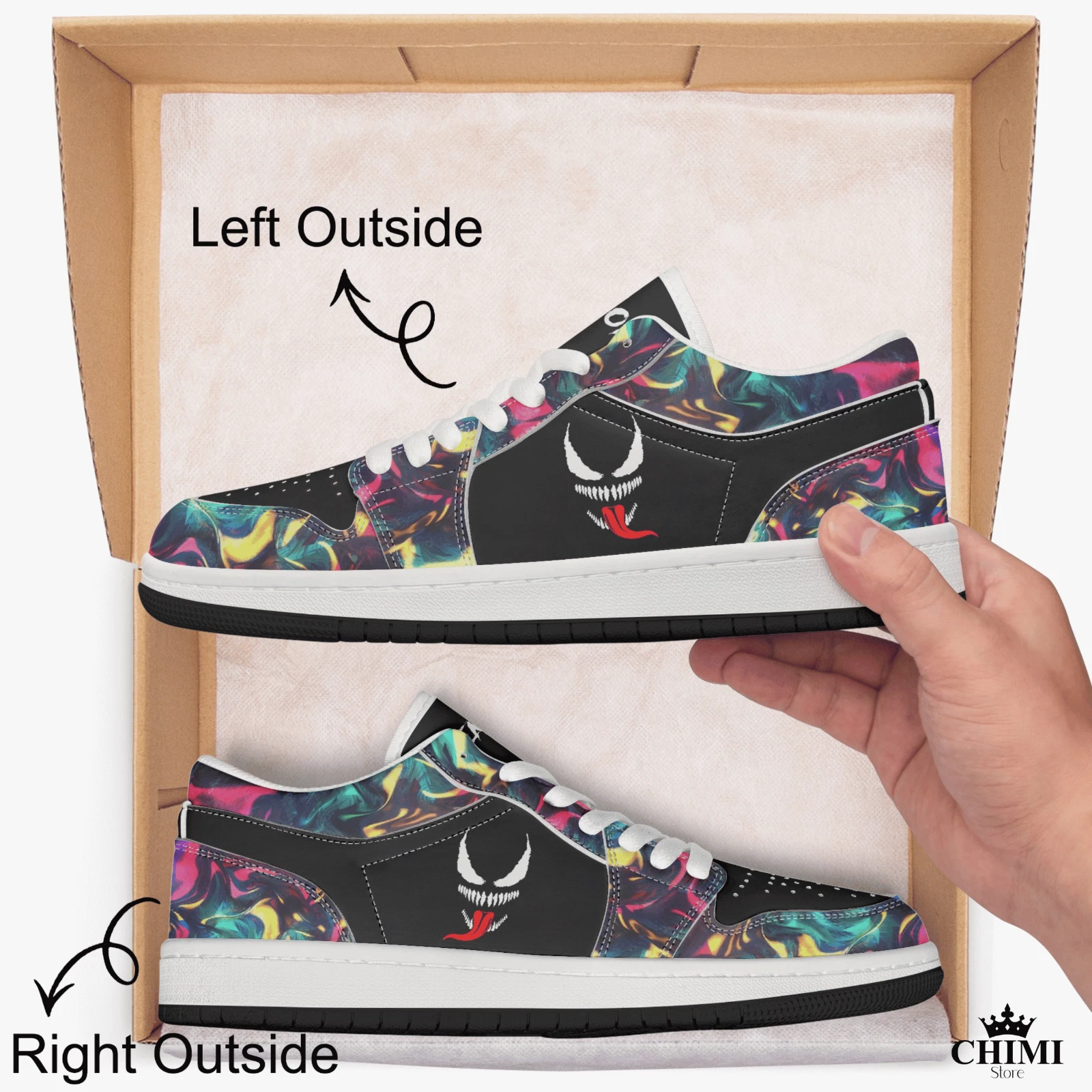 Venom Top Leather Sneakers Comic Book Collectible Sneaker