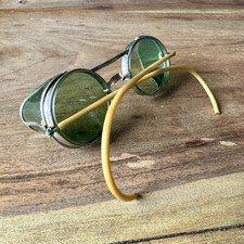 Antique American Optical Green Goggles Safety Glasses Vtg Cool Old AO Steampunk